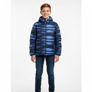 THE NORTH FACE‎ Boy's Reversible Puffer Winter Jacket Size XL Blue Black